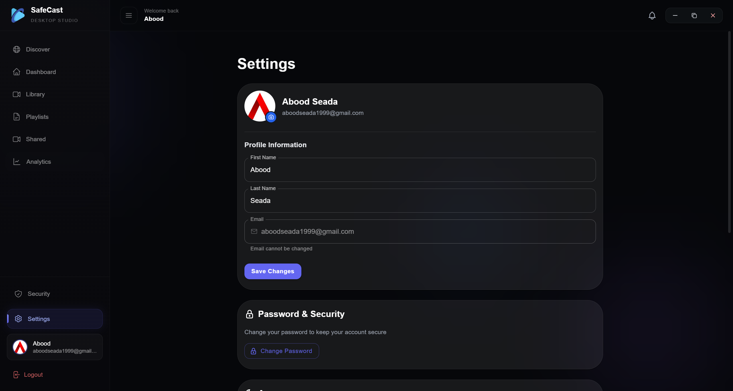 SafeCast application screenshot
